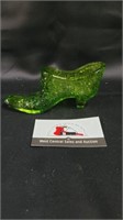 Fenton Green Glass slipper