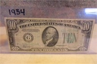 1934 $10 Bill U.S. Currency