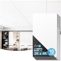 Art3d 10-Pack Smooth Drop Ceiling Tile 2ft x 4ft -