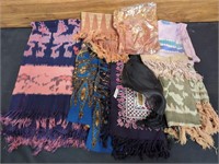 Box of fashion scarves