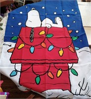 Vintage lot of 2 large Snoopy flags