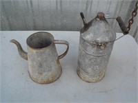 Antique Oil Can & Tea Pot