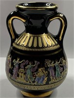 Hand Made Greek Vase with 24k Overlay 5” x 3.5”