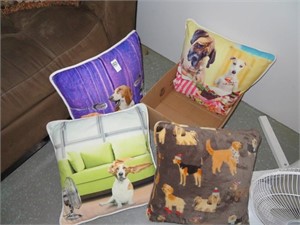 4 dog throw pillows