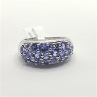 SILVER TANZANITE(2.1CT)  RING (~WEIGHT 7.86G)