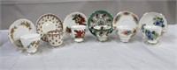 Six bone china teacups & saucers, including Royal