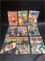 9 Marvel Super Hero Comic Books,Low Grade