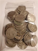 55 Buffalo Nickels - various dates and conditions
