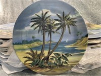 (I) 32 Merritt China “Island palms” 11 inch
