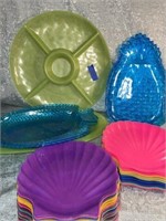 (I) Assortment of serving trays and dishes,