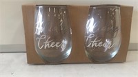 Pair of holiday cheer glasses