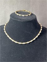 Silver and CZ Necklace and Bracelet Set
