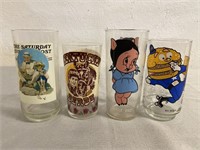 4 Vintage Glass Cups