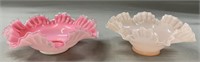 Pair of Ruffled Edge Wedding Basket Bowls