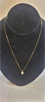 18k Gold Necklace w/Heart Shaped Dimond