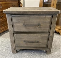NEW Wood Nightstand with Power Outlet