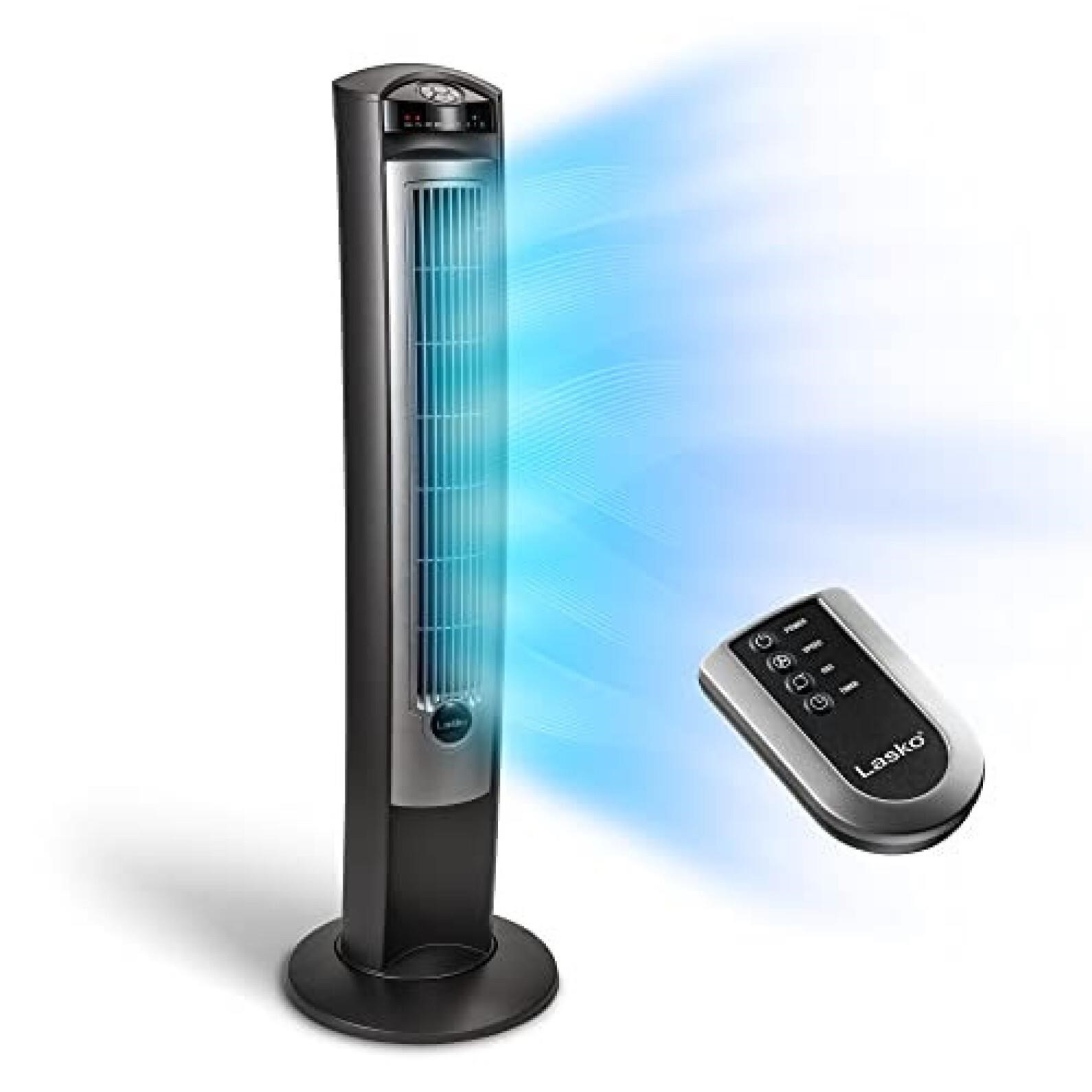 Lasko Oscillating Tower Fan, Quiet Fans with Remot