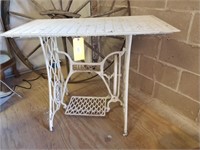 Antique White Singer Sewing Stand Metal Table