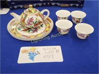 HANPAINTED MINIATURE PORCELAIN TEA SET