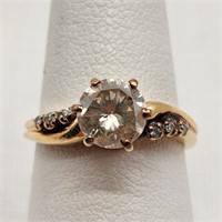 14K Diamond Solitaire Ring Vintage