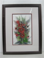 30"x 23" Signed Framed Hummingbird Original Art