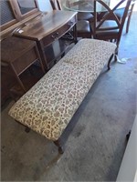 Nice floral upholstered bench 56 inches long