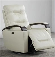 LeatherPower Swivel Glider  Recliner,USB Charge