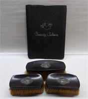 Ebony & Sterling Brush Set & Beauty Culture Book