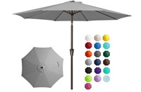 JEAREY 9FT Outdoor Patio Umbrella in Gray