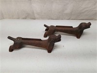 Pair Cast Iron Dachshund Boot Scrapers