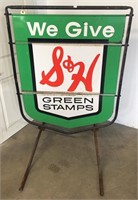 "S&H Green Stamps" Double-Sided Metal Sign