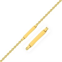 14k Gold Puffed Mariner Link Children's Bracelet
