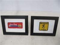 FRAMED MOLSON EXPORT RACING & BROWNING CRESTS
