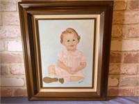 GILT FRAMED ORIGINAL PAINTING OF YOUNG GIRL