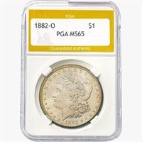 1882-O Morgan Silver Dollar PGA MS65