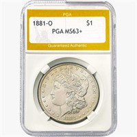 1881-O Morgan Silver Dollar PGA MS63+