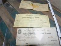 Early 1900's First National Bank Checks