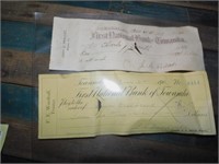First Nat'l Bank Towanda Early 1900's Checks