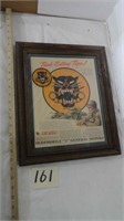 Framed Tank Eating Tiger Advertising w/Patch