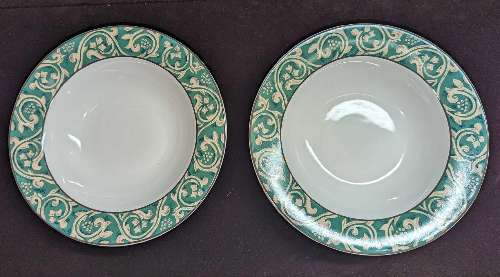 2 Retired Sango Pavilion China Large Rim Soup Bowl