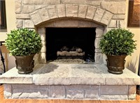 Preserved Boxwood Pair on Fireplace