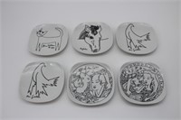 Set of 6 Jean Cocteau for Promo-Ceram Side Plates