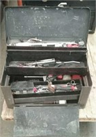 Old Metal Toolbox With Assorted Hand Tools