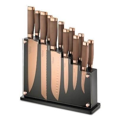 $107 Skandia Forte - 13pc Knife Block Set Copper