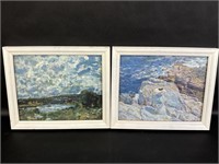 Landscape Paintings with White Frames