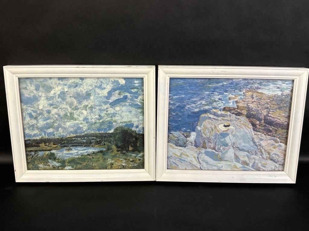 Landscape Paintings with White Frames