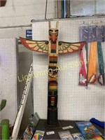 VINTAGE HANDMADE ALASKAN WOODEN TOTEM POLE