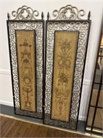 Pair iron painted panels
