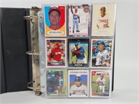 BINDER FULL OF ASSORTED BASEBALL CARDS