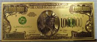 24K gold-plated banknote